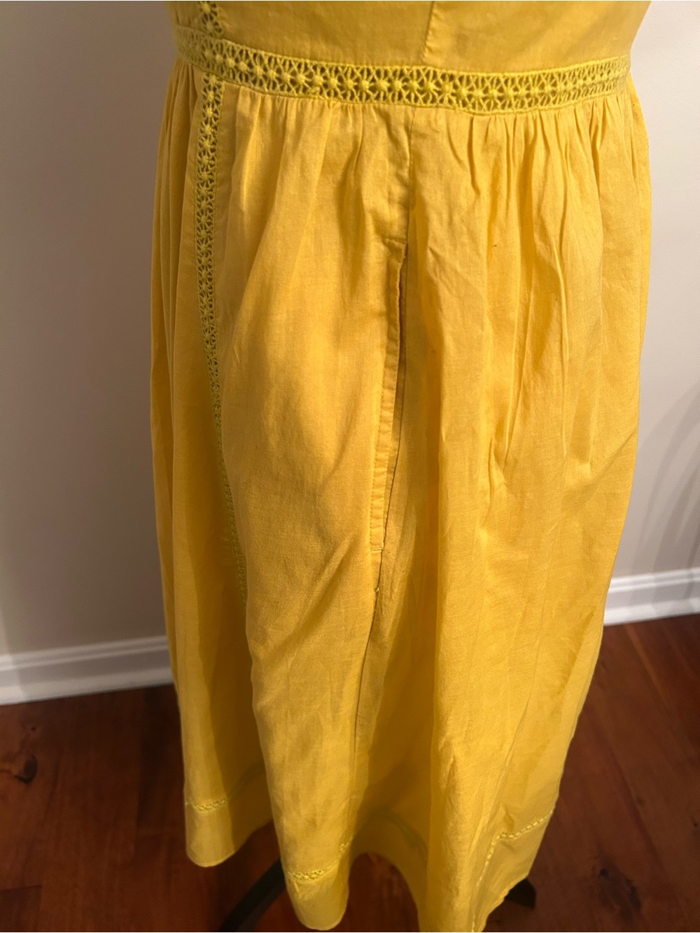 Point Sur Yellow Tie-Shoulder Midi Dress - Size 4 - Excellent Used Condition - Picture 5 of 9